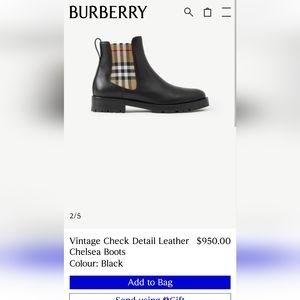 Authentic Burberry leather chelsea boots